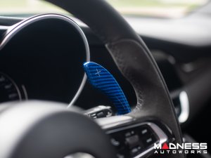 Alfa Romeo Giulia Paddle Shifter Covers - Carbon Fiber - Blue Candy Alfa Romeo Giulia Paddle Shifter Covers - Carbon Fiber - Blue Candy